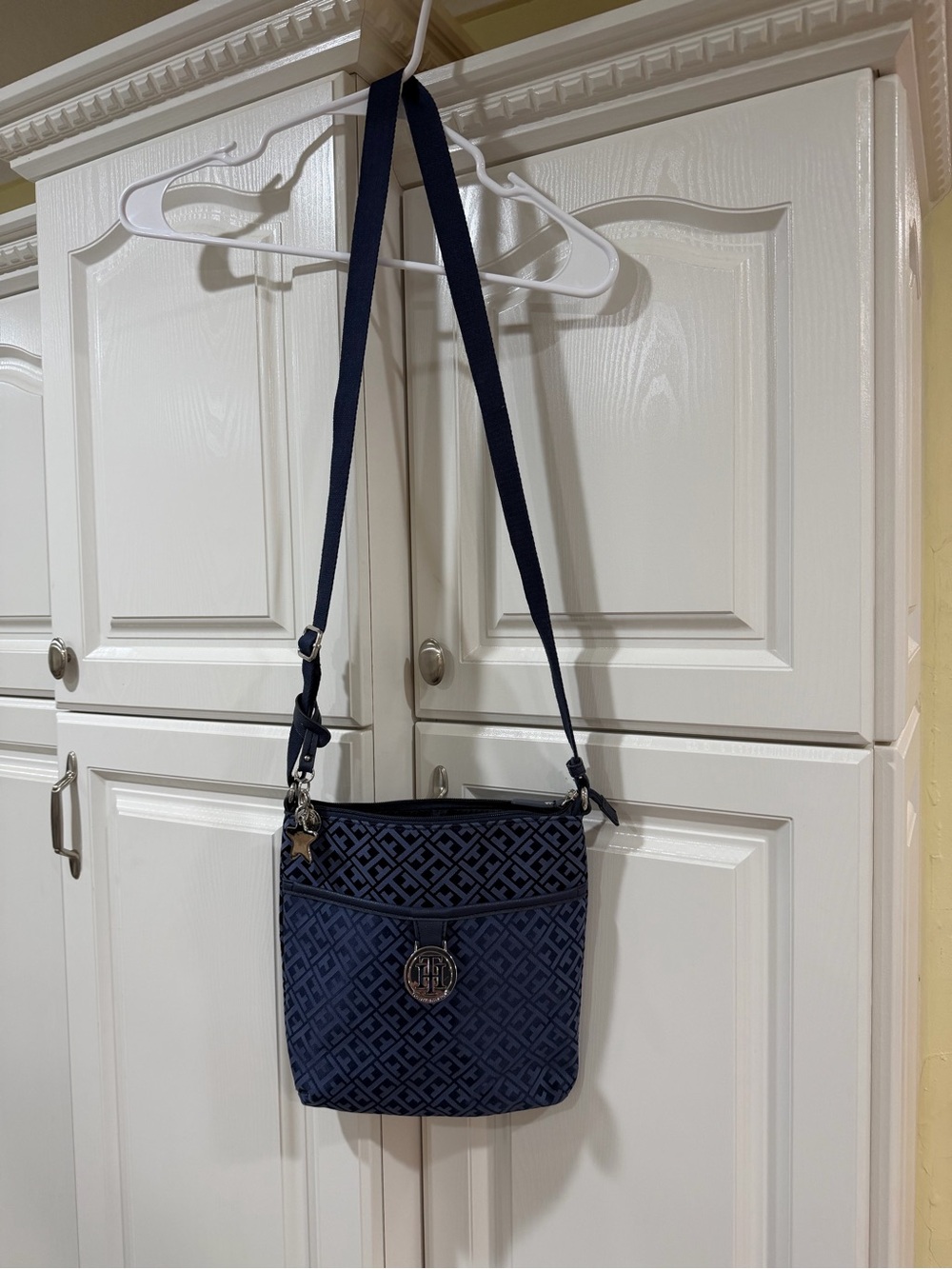 Tommy Hilfiger Navy Quilted Crossbody with Logo Charm